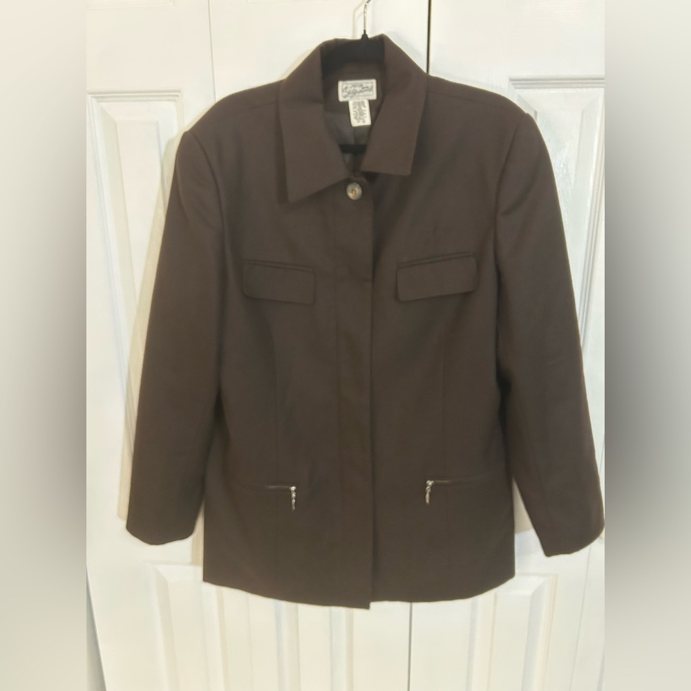 Parisian Signature Women's Brown Jacket with Zippers